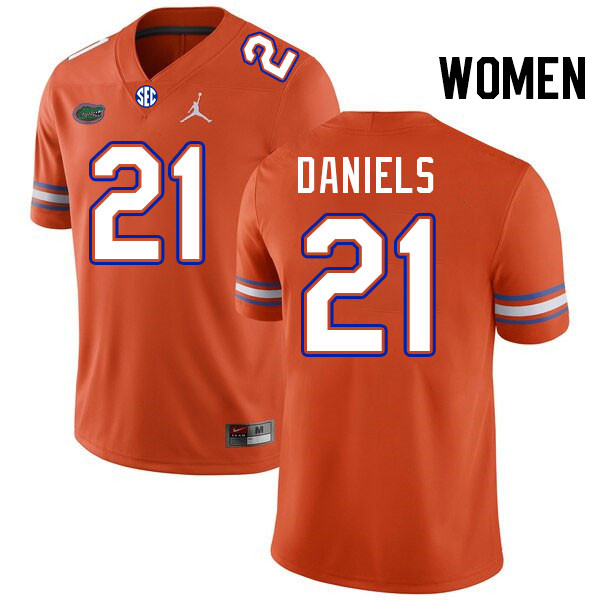 Women #21 KD Daniels Florida Gators College Football Jerseys Stitched-Orange